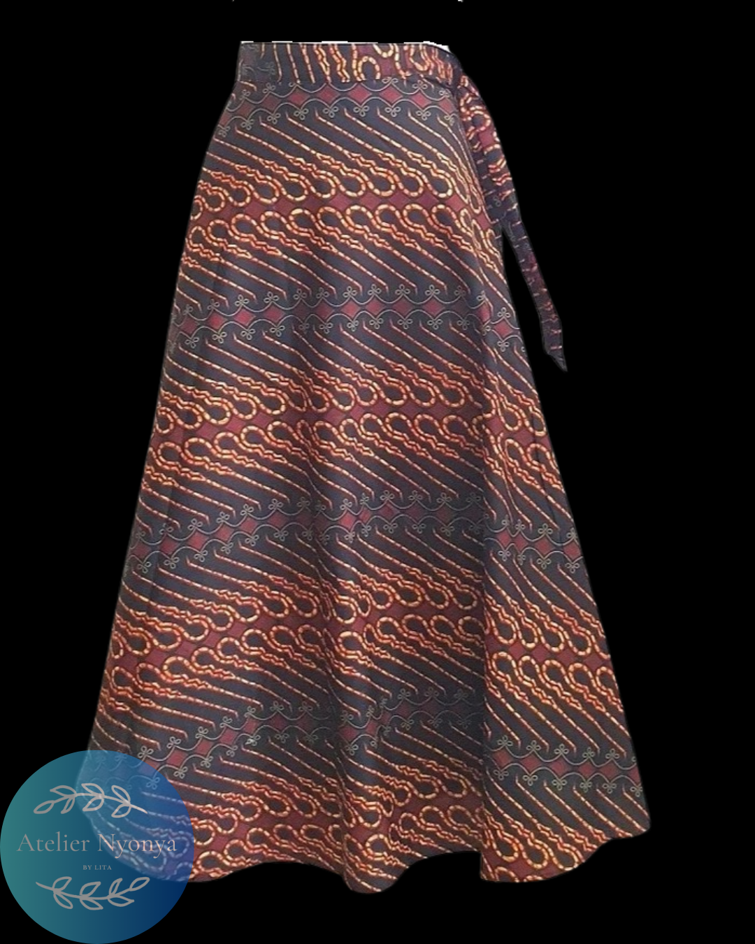 Batik Wrap Skirt made from handprinted batik with classic motif
