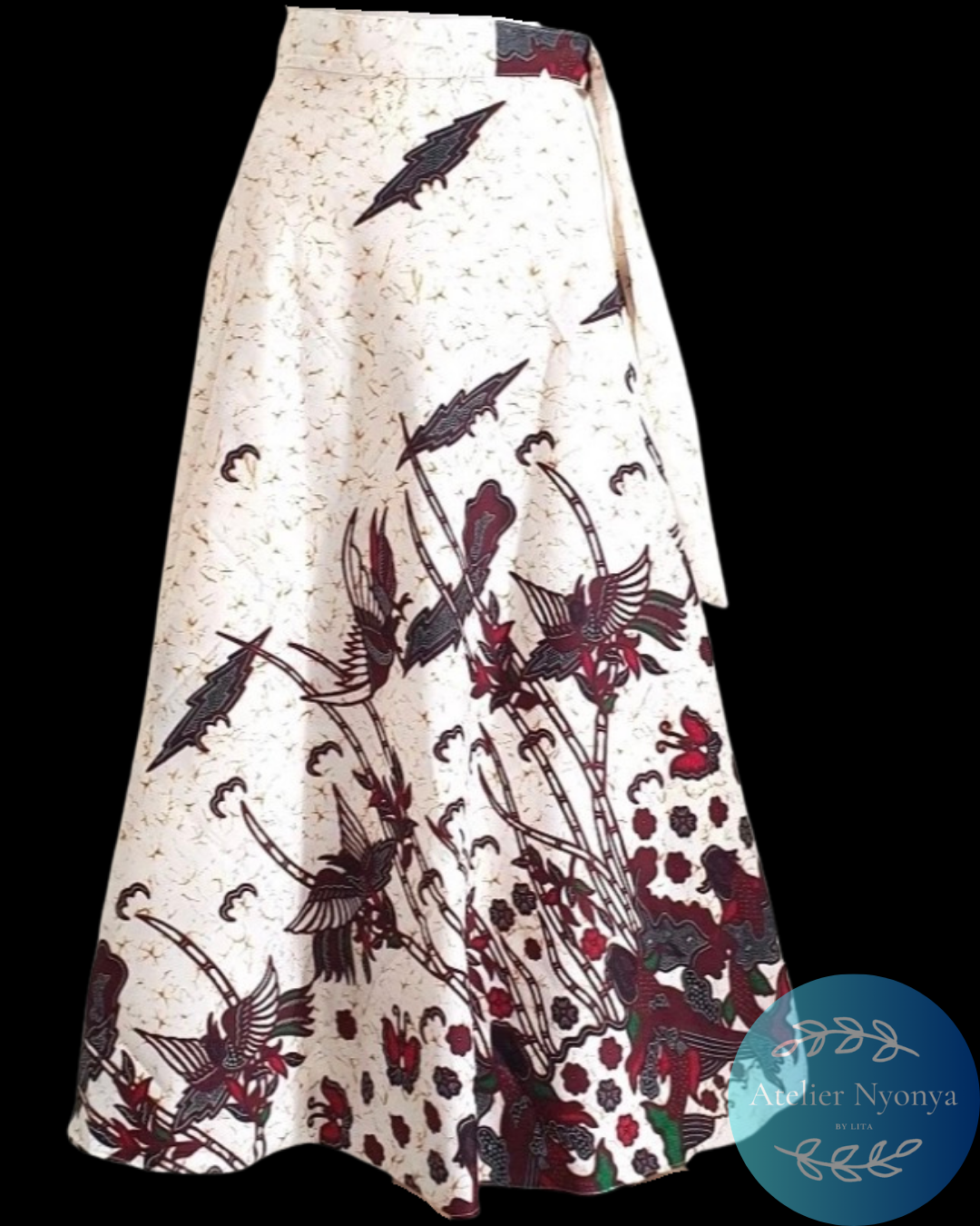 Batik Wrap Skirt made from handprinted batik with classic motif