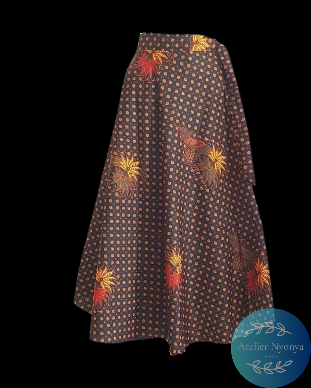 Batik Wrap Skirt made from handprinted batik with classic motif