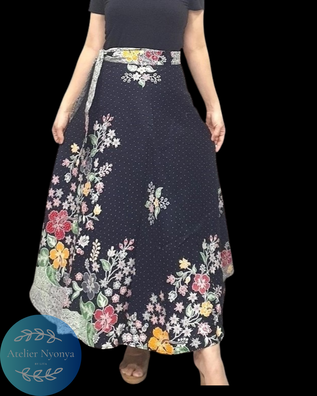 Batik Wrap Skirt made from handprinted batik with classic motif