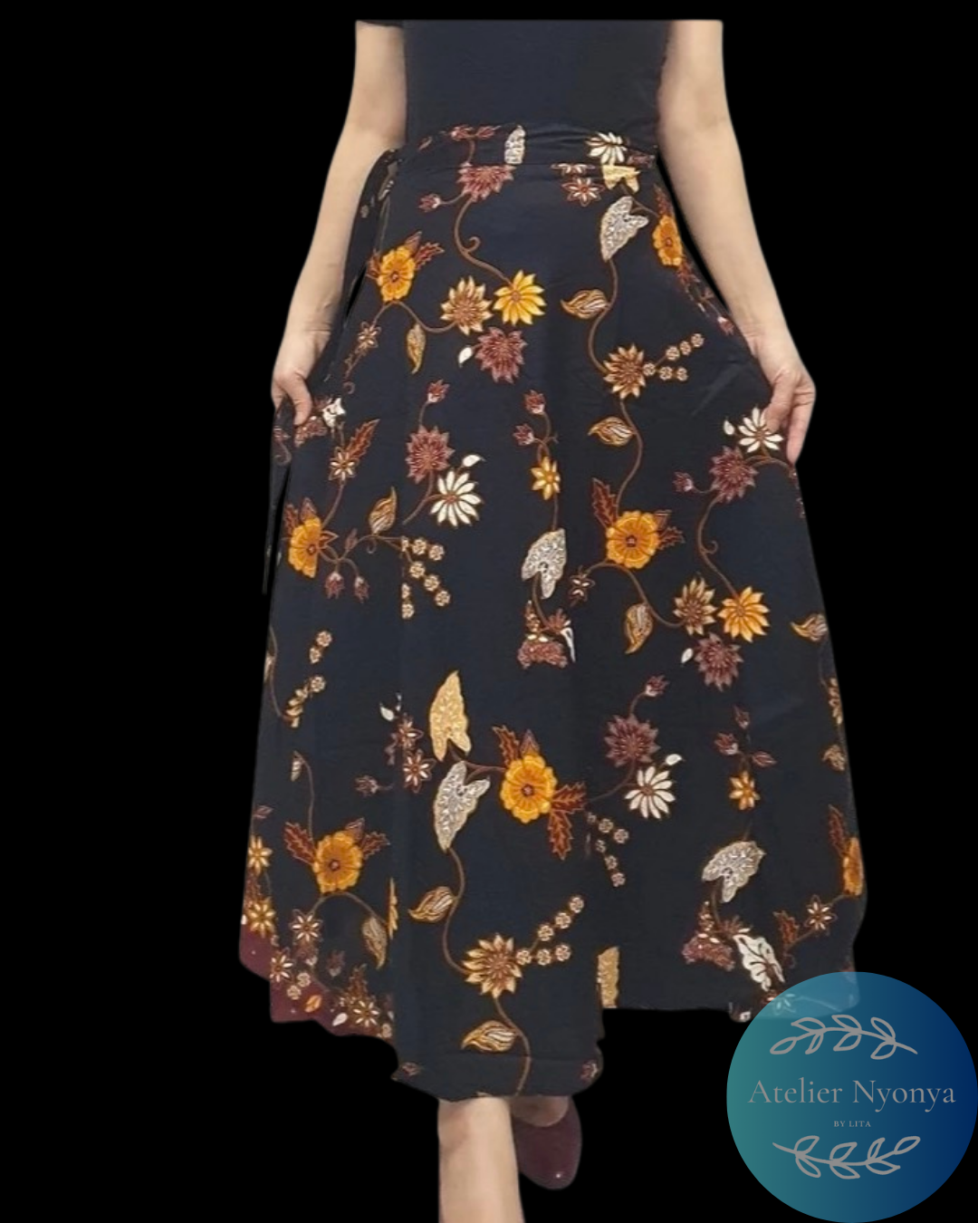 Batik Wrap Skirt made from handprinted batik with classic motif