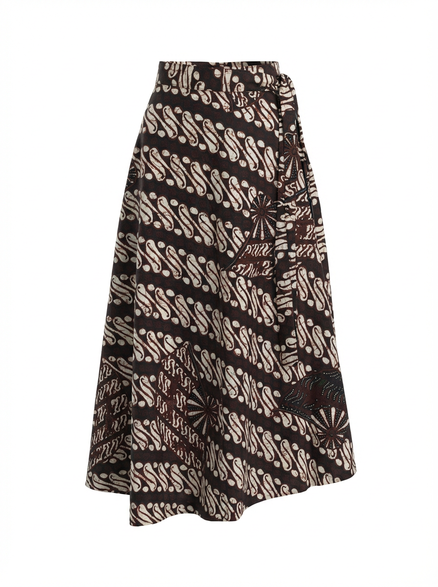 Batik Wrap Skirt made from handprinted batik with classic motif