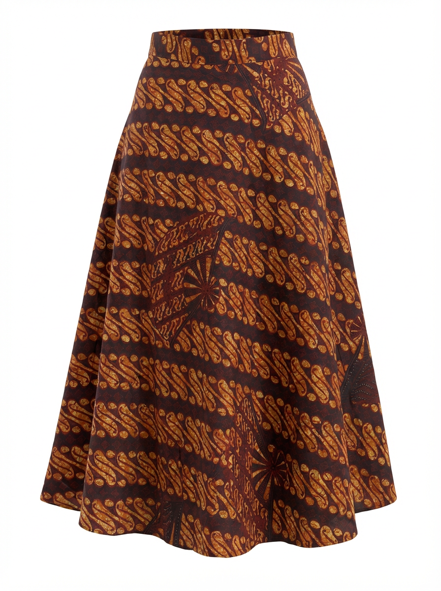 Batik Wrap Skirt made from handprinted batik with classic motif