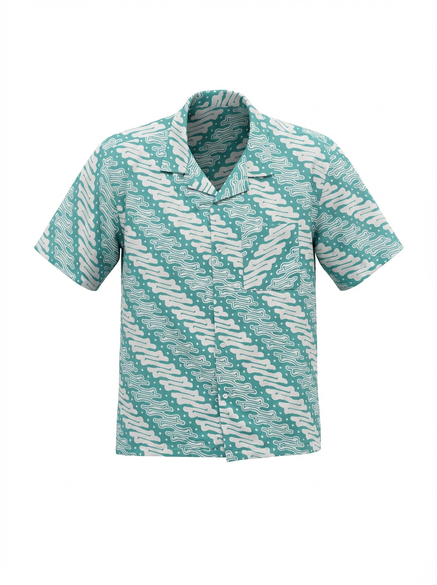 Batik men's shirt with parang motif