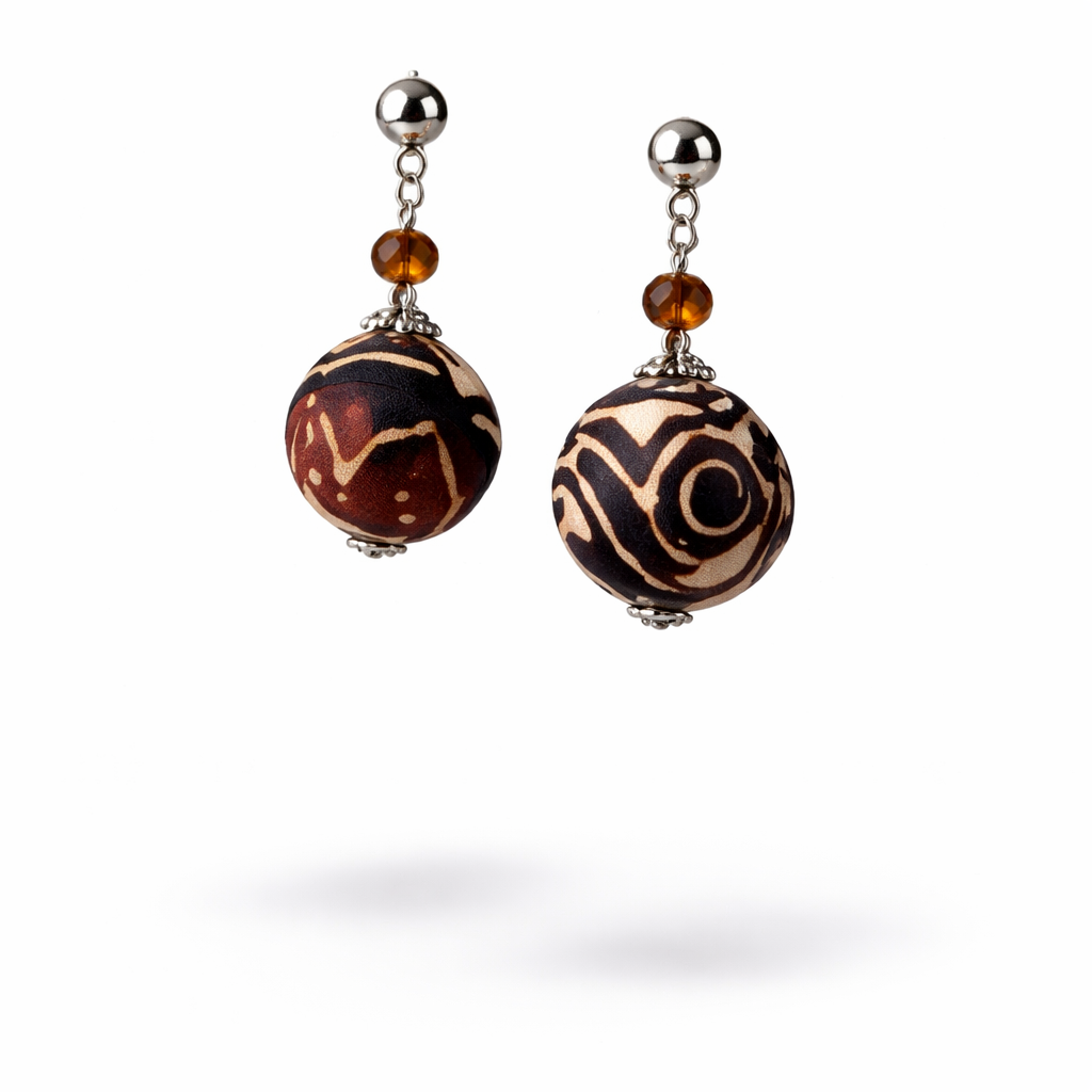 Batik Ball Earrings