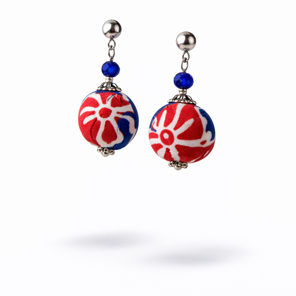 Batik Ball Earrings