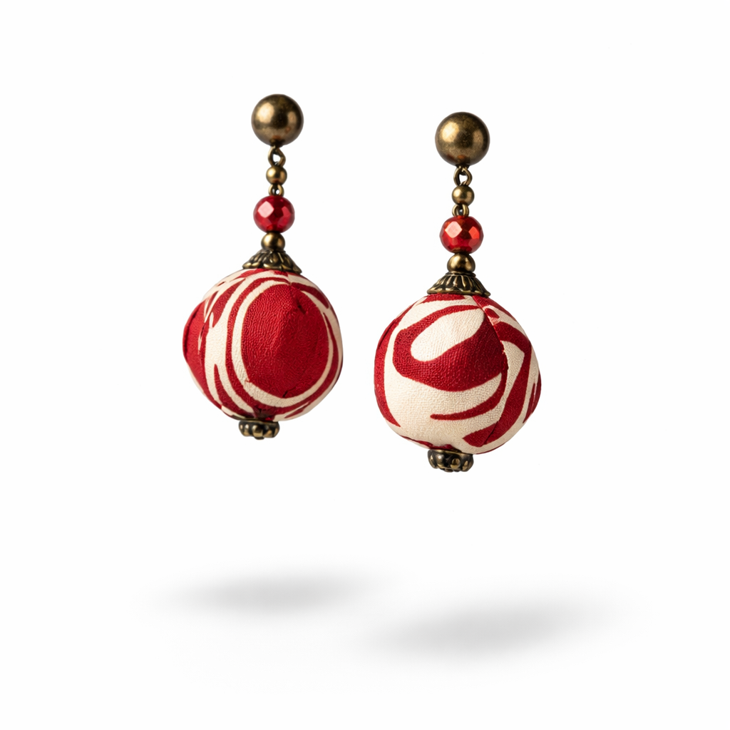 Batik Ball Earrings