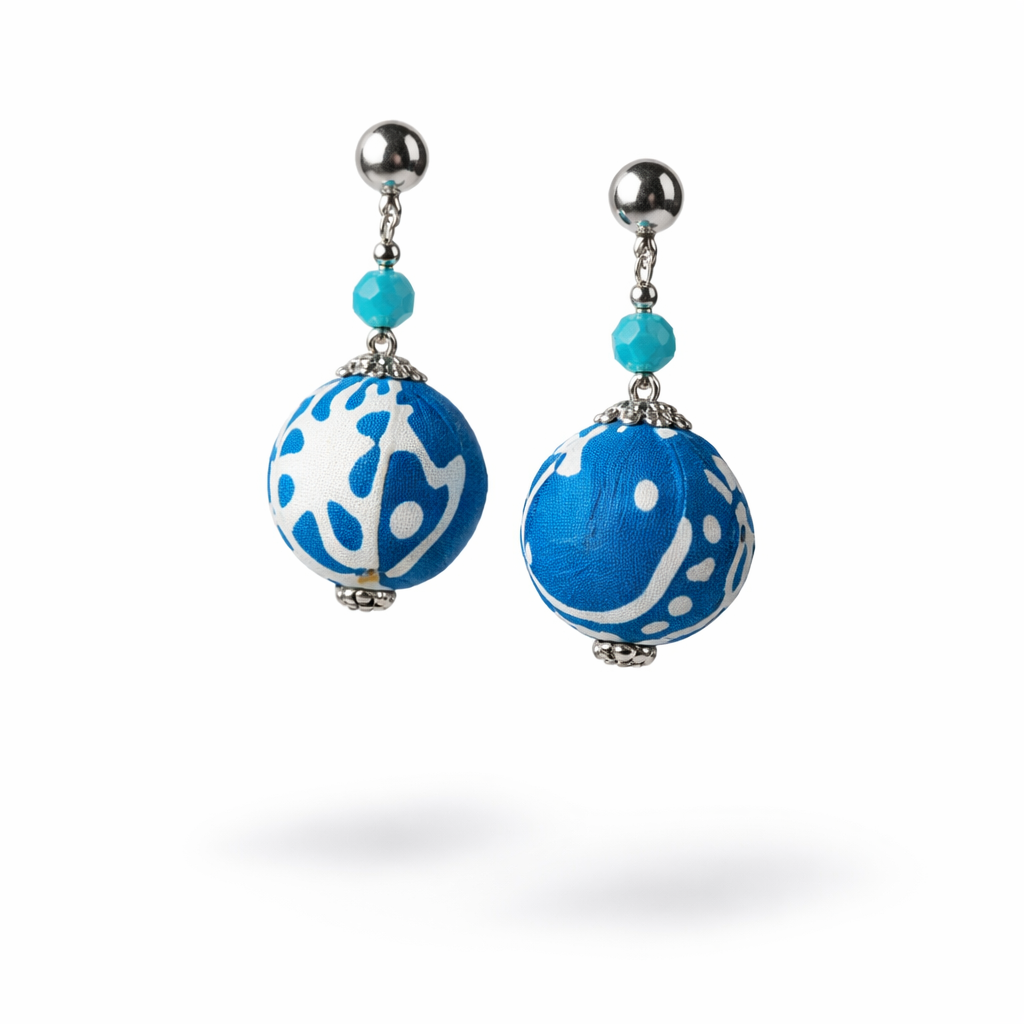 Batik Ball Earrings