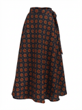 Patterned skirt with a black background