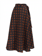 Patterned skirt with a black background