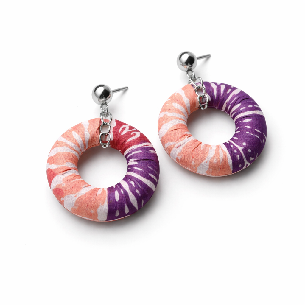 Batik Donut Earrings
