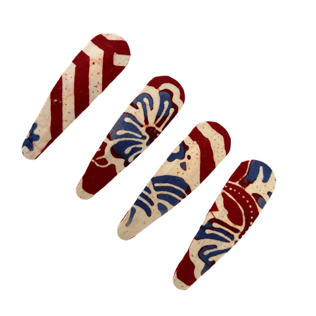 hairclip banji red white blue