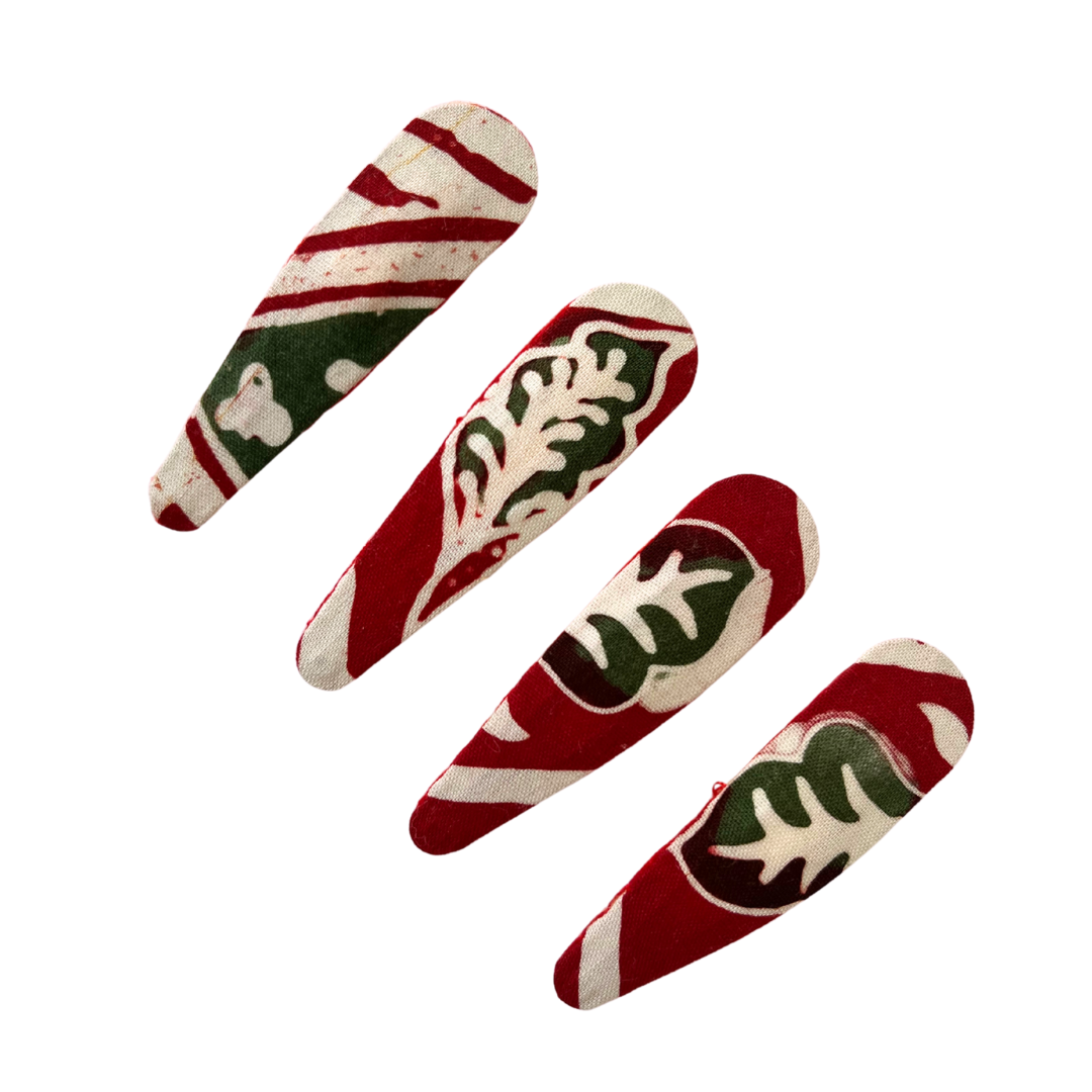 hairclip banji red white green