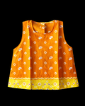 sleeveless batik jumputan tops in orange