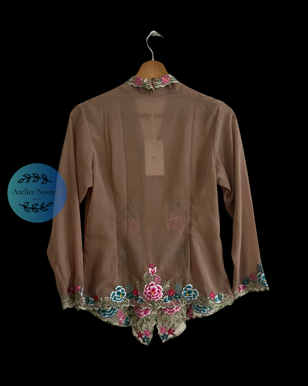 kebaya kerancang with floral embroidery 