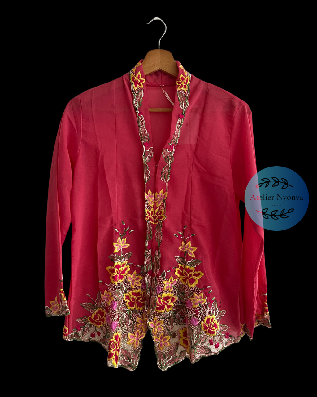 Guava embroidered kebaya kerancang