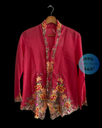 Guava embroidered kebaya kerancang