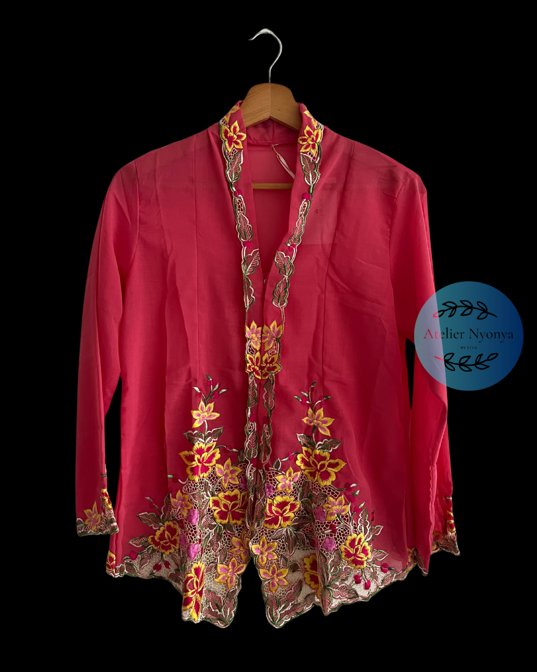 Guava embroidered kebaya kerancang