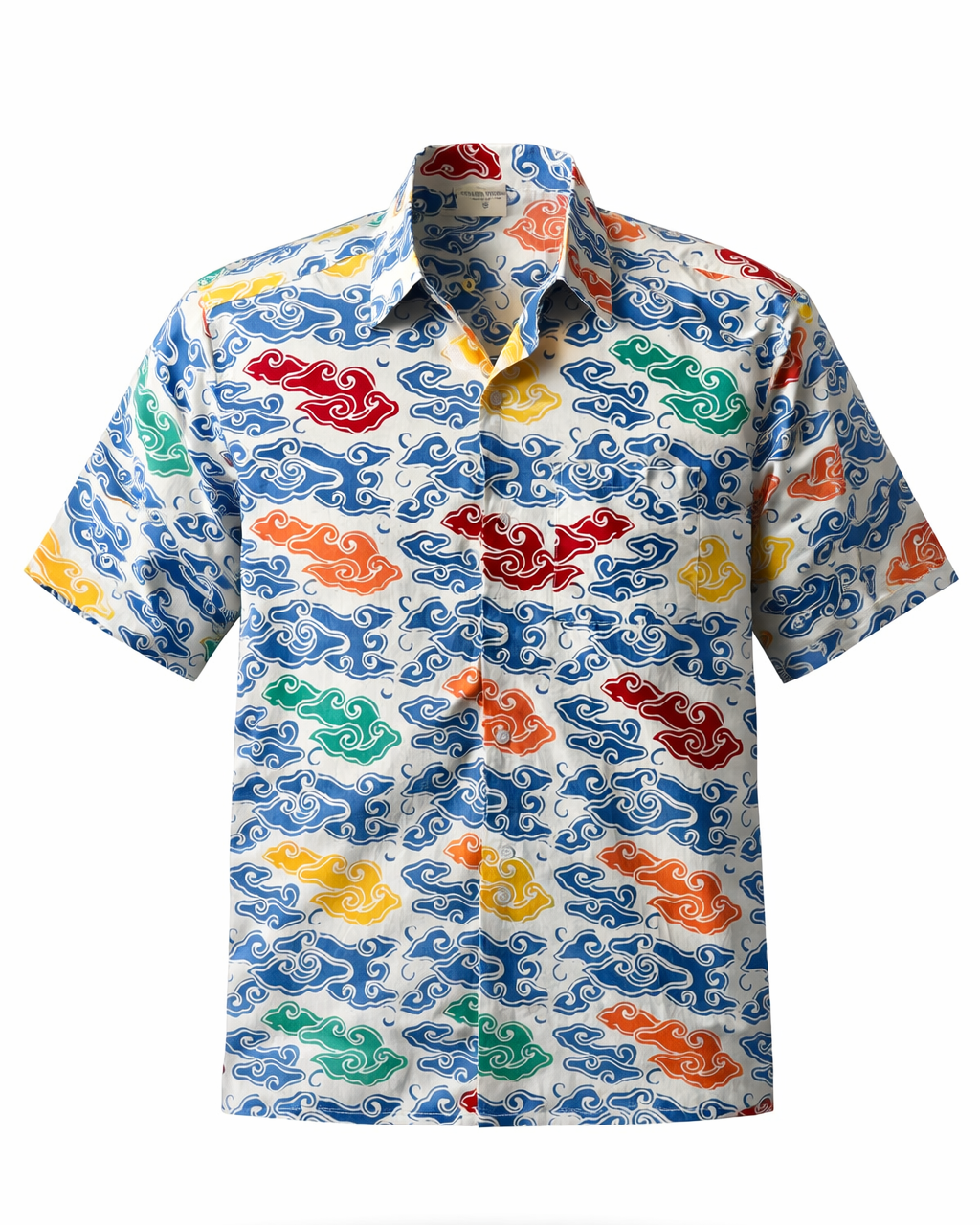 men shirt made from batik cap megamendung