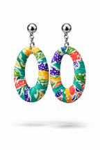 Batik Oval Earrings