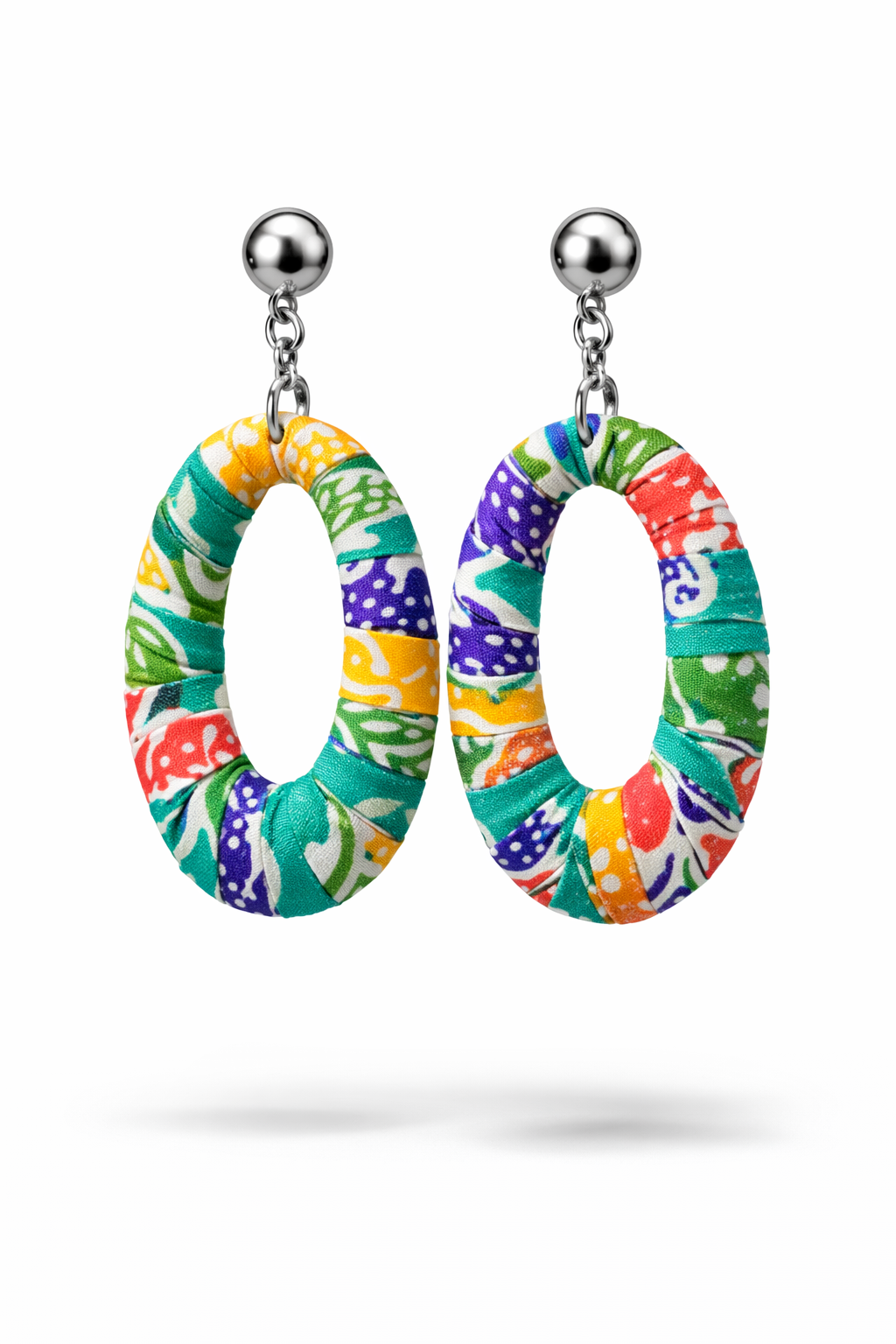 Batik Oval Earrings