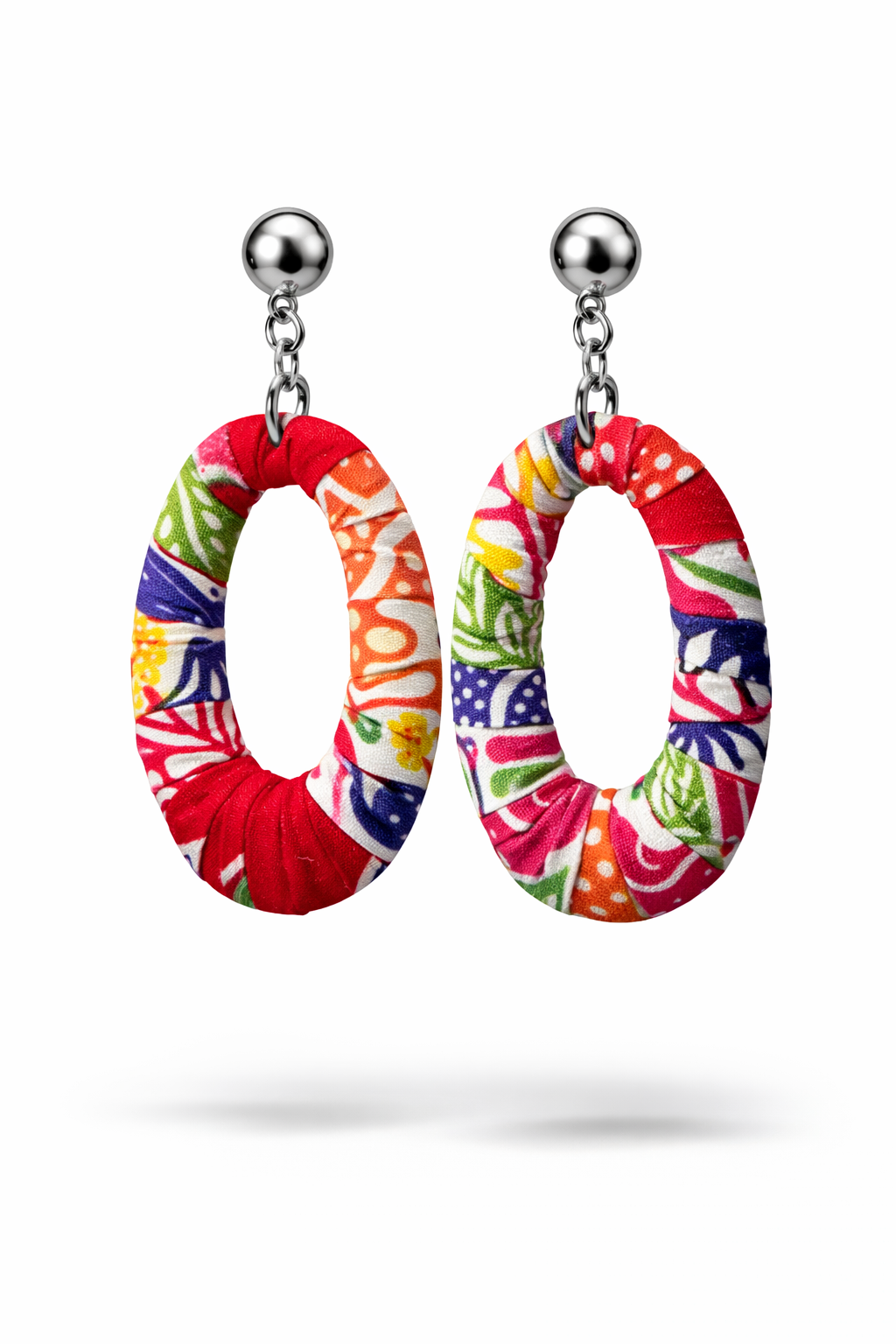 Batik Oval Earrings