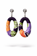 Batik Oval Earrings