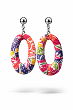 Batik Oval Earrings