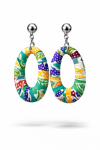 Batik Oval Earrings