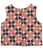Patterned tank top with geometric design on a white background