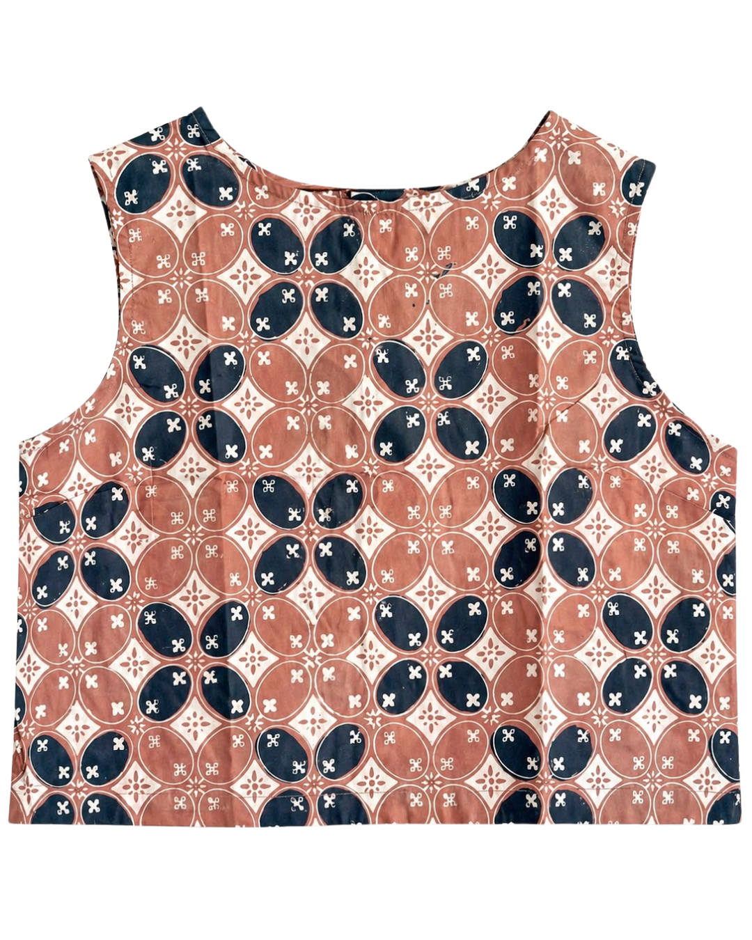 Tank top with a geometric pattern on a white background