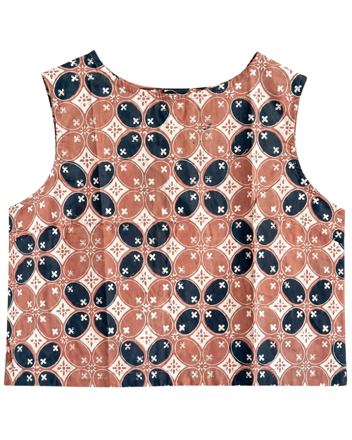 Tank top with a geometric pattern on a white background